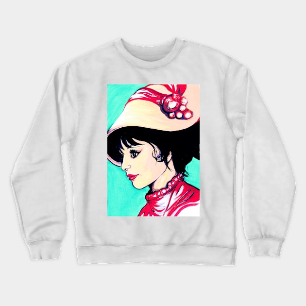 Audrey Hepburn Crewneck Sweatshirt by Svetlana Pelin